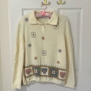 vintage alfred dinner patchwork sweater